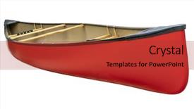  Presentation with wood - Audience pleasing PPT theme consisting of red tandem canoe with wood backdrop and a red colored foreground