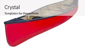  Presentation with yoke - Slide deck enhanced with red tandem canoe with wooden background and a white colored foreground