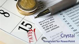  Presentation with record - Cool new presentation with red tax mark backdrop and a sky blue colored foreground