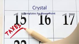  Presentation with record - Colorful PPT theme enhanced with red tax mark backdrop and a sky blue colored foreground