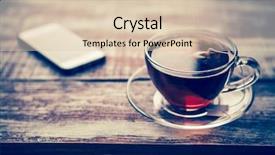  Presentation with flower office desk table - Audience pleasing slide deck consisting of red tea with a tablet backdrop and a lemonade colored foreground