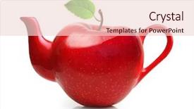  Presentation with teapot - Beautiful slides featuring red teapot from apple fruit isolated on white background backdrop and a lemonade colored foreground