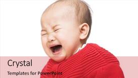  Presentation with baby crying - Slide set featuring red tear drops - baby crying background and a  colored foreground