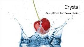  Presentation with earth dropping in water gif - Theme with red tear drops - cherry dropped into water splash background and a white colored foreground