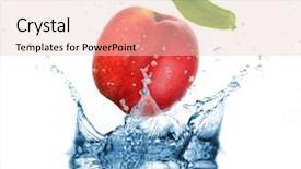  Presentation with water splash - PPT layouts with red tear drops - nectarine dropped into water splash background and a  colored foreground