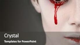  Presentation with vampire - Theme featuring red tear drops - portrait of a female vampire background and a dark gray colored foreground