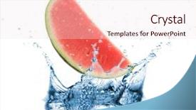  Presentation with earth dropping in water gif - PPT layouts featuring red tear drops - water melon dropped into water background and a lemonade colored foreground