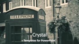  Presentation with red telephone - Audience pleasing slide set consisting of red telephone booth and mail box in street in london as the famous icons backdrop and a dark gray colored foreground