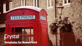  Presentation with red telephone - Audience pleasing slide set consisting of red telephone booth and mail box in street in london as the famous icons backdrop and a tawny brown colored foreground