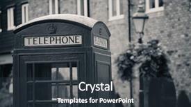  Presentation with red telephone - Slide deck consisting of red telephone booth and mail box in street in london as the famous icons background and a tawny brown colored foreground