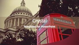  Presentation with red telephone - Slide set consisting of red telephone booth and st background and a violet colored foreground