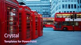  Presentation with historical architecture - Colorful slides enhanced with red telephone box and bus backdrop and a wine colored foreground