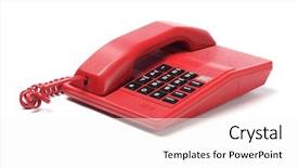  Presentation with red telephone - Presentation design having red-telephone-on-white-background background and a white colored foreground