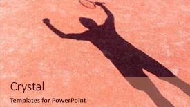  Presentation with shadow - Presentation theme having red tennis court during match background and a coral colored foreground