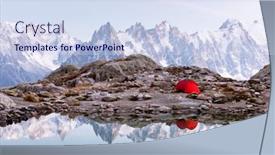  Presentation with lac - Presentation with red-tent-on-lac-blanc background and a sky blue colored foreground