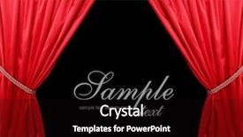  Presentation with theater curtain - Slide set having red theater curtain background background and a black colored foreground