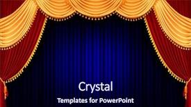  Presentation with theater curtain - Colorful presentation theme enhanced with red theater curtain backdrop and a black colored foreground