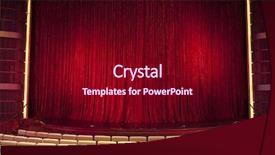  Presentation with red stage curtain - PPT theme enhanced with red theatre stage curtain background and a wine colored foreground