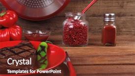  Presentation with ground beef - Presentation theme consisting of red theme lunch fresh grilled background and a  colored foreground