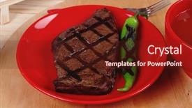  Presentation with tomato ketchup - PPT theme enhanced with red theme lunch fresh grilled background and a  colored foreground