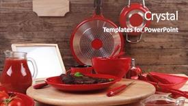  Presentation with tomato ketchup - PPT layouts enhanced with red theme lunch fresh grilled background and a tawny brown colored foreground