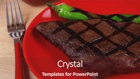  Presentation with ground beef - Beautiful presentation theme featuring red theme lunch fresh grilled backdrop and a  colored foreground