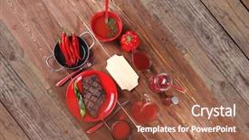  Presentation with ground beef - PPT theme having red theme lunch fresh grilled background and a  colored foreground