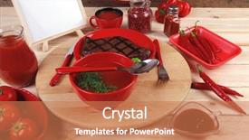  Presentation with tomato ketchup - Theme with red theme lunch fresh grilled background and a  colored foreground