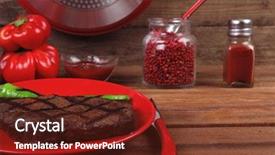  Presentation with ground beef - Amazing slide deck having red theme lunch fresh grilled backdrop and a  colored foreground