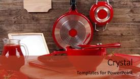  Presentation with ground beef - Slide deck having red theme lunch fresh grilled background and a red colored foreground