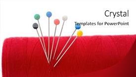  Presentation with yarn - Beautiful PPT layouts featuring red thread ball of yarn a over white background backdrop and a white colored foreground