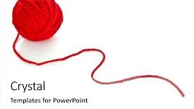  Presentation with thread - Colorful slide deck enhanced with red thread isolated on white backdrop and a white colored foreground