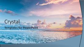  Presentation with sunset beach - PPT layouts enhanced with red tide - amazing colorful sunset over sea background and a light blue colored foreground