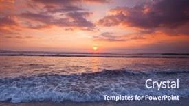  Presentation with nature sunset of colors - Colorful presentation theme enhanced with red tide - amazing colorful sunset over sea backdrop and a ocean colored foreground