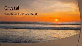  Presentation with nature sunset of colors - Presentation theme consisting of red tide - amazing colorful sunset over sea background and a coral colored foreground