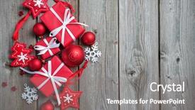  Presentation with animated christmas snowflakes - Theme featuring red tide - christmas decorations gift boxes background and a gray colored foreground