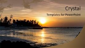  Presentation with tide - Colorful PPT layouts enhanced with red tide - nice susnset landscape on sea backdrop and a coral colored foreground