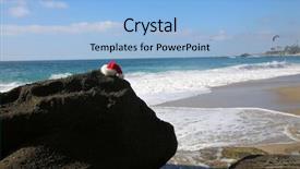  Presentation with beach rocks - PPT theme having red tide - santa hat santa claus hat background and a light blue colored foreground