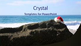  Presentation with beach rocks - Slides enhanced with red tide - santa hat santa claus hat background and a sky blue colored foreground