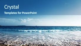  Presentation with tide - Slide set featuring red tide - sunset on seychelles beach background and a ocean colored foreground