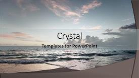  Presentation with sunset beach - Beautiful presentation theme featuring red tide - sunset on seychelles beach backdrop and a light gray colored foreground