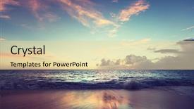  Presentation with tide - PPT theme enhanced with red tide - sunset on seychelles beach background and a lemonade colored foreground