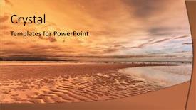  Presentation with tide - Audience pleasing presentation theme consisting of red tide - tropical beach in ebb time backdrop and a yellow colored foreground