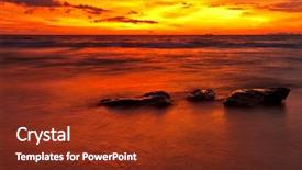  Presentation with tide - PPT layouts featuring red tide - tropical sunset on the beach background and a tawny brown colored foreground