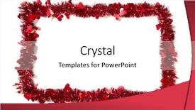  Presentation with frame border - Slide set with red tinsel with hearts border frame shape on a white background ready for your own message background and a white colored foreground