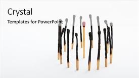  Presentation with burnt - Presentation consisting of red tip match being surrounded background and a white colored foreground