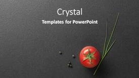  Presentation with red onion - Presentation theme featuring red-tomato-with-green-onion background and a dark gray colored foreground