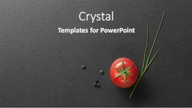  Presentation with red onion - Presentation design featuring red tomato with green onion on black header for website background and a dark gray colored foreground