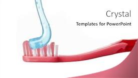  Presentation with toothpaste - Slides having red toothbrush and blue toothpaste isolated on white background background and a white colored foreground
