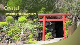 Presentation with traditional japan - PPT theme with red-torii-gate-in-traditional background and a tawny brown colored foreground